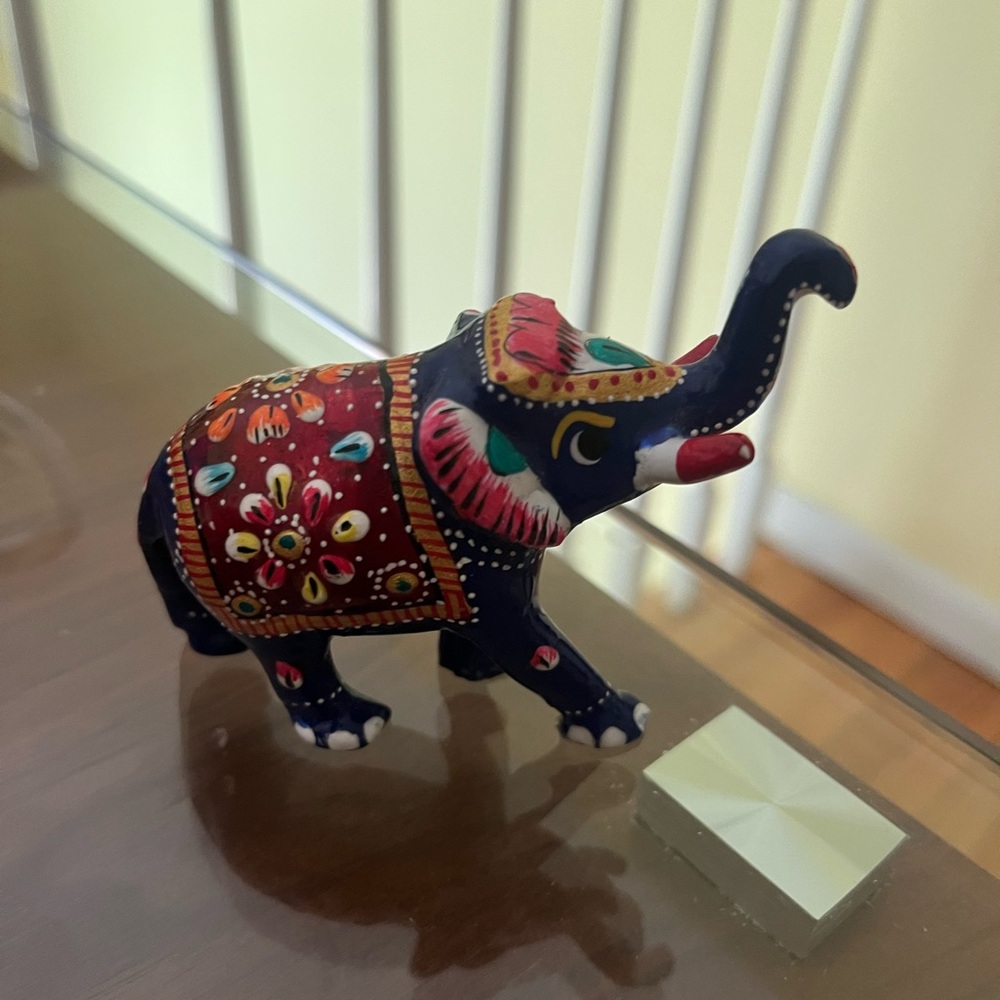 Colorful Painted Elephant Figurine